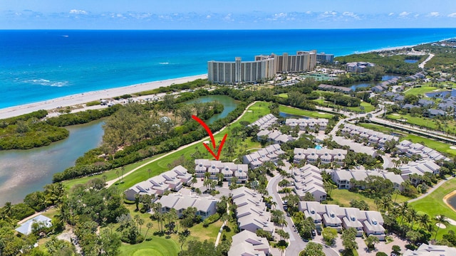 3704 Fairway Dr N, Jupiter, FL 33477 - aerial overview of property's location with extended coastline and nearby suburban area