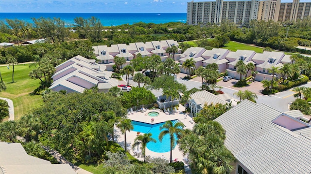 3704 Fairway Dr N, Jupiter, FL 33477 - aerial view of a pool and a nearby body of water