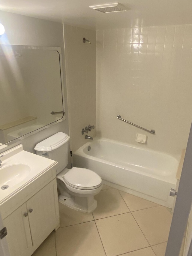 719 Sunny Pine Way Unit G1, Greenacres, FL 33415 - bathroom featuring shower / bath combination, toilet, tile patterned flooring, and vanity