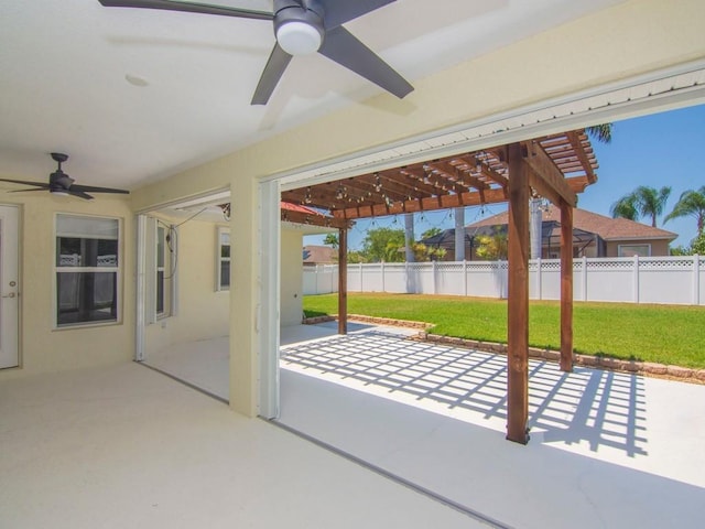 800 Alexandra Ave SW, Vero Beach, FL 32968 - view of patio with ceiling fan and a pergola