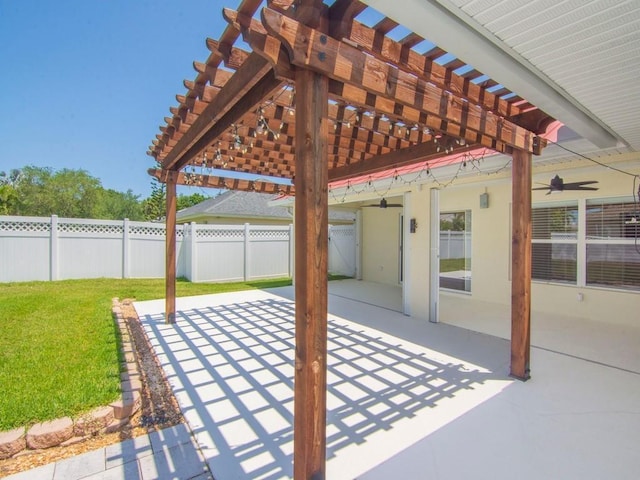 800 Alexandra Ave SW, Vero Beach, FL 32968 - view of patio / terrace featuring ceiling fan and a pergola