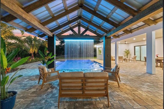 16149 73rd Ter N, West Palm Beach, FL 33418 - swimming pool featuring outdoor lounge area, outdoor dining area, a patio area, and a gazebo