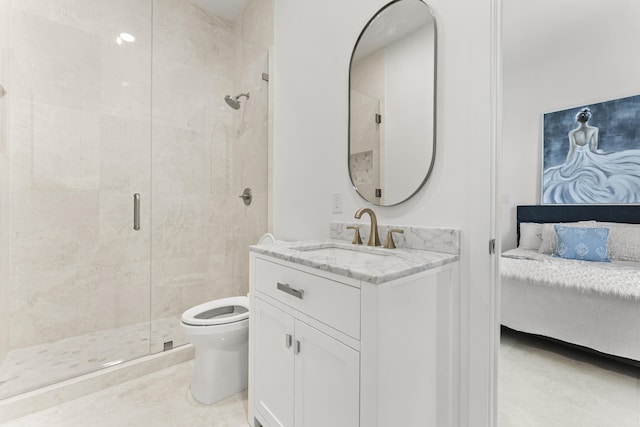 14819 Broken Arrow Pl, Palm Beach Gardens, FL 33418 - ensuite bathroom featuring a shower stall, toilet, and vanity