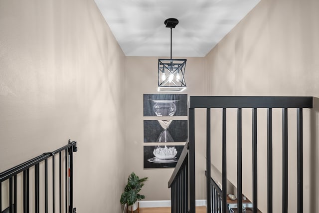 6824 68th Way, West Palm Beach, FL 33409 - stairs with a chandelier
