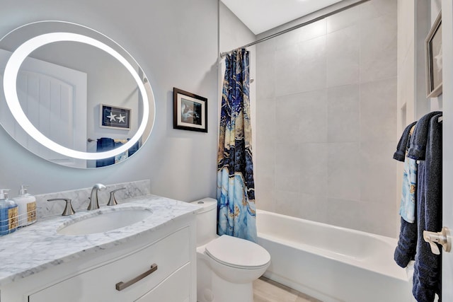 1236 SE Conference Cir, Stuart, FL 34997 - full bath featuring vanity and shower / tub combo with curtain