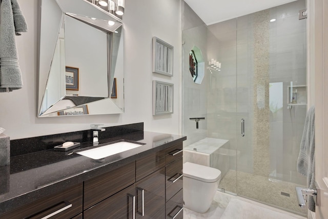 2783 Rhone Dr, Palm Beach Gardens, FL 33410 - full bathroom featuring vanity, a shower stall, and toilet