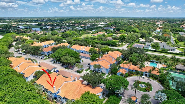 aerial view of residential area