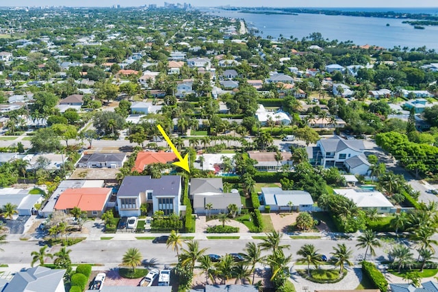 179 Arlington Rd, West Palm Beach, FL 33405 - aerial view of residential area featuring a nearby body of water