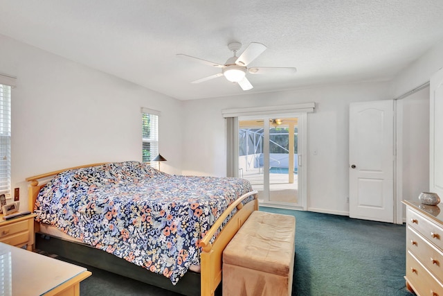 15550 73rd St N, The Acreage, FL 33470 - bedroom featuring access to exterior, carpet, and ceiling fan