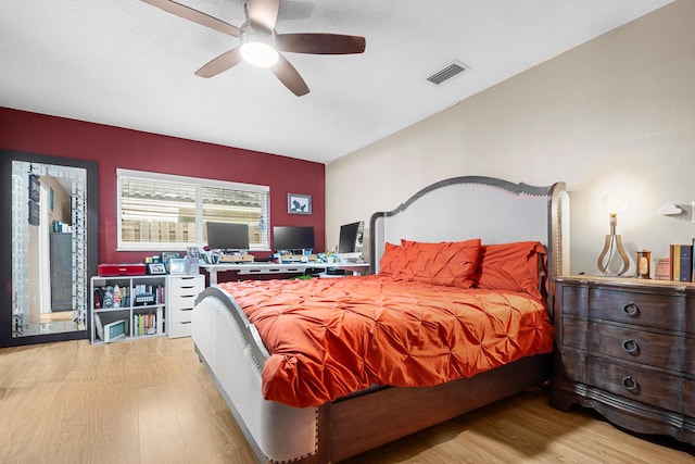 7503 NW 42nd St, Coral Springs, FL 33065 - bedroom featuring light wood finished floors, ceiling fan, and lofted ceiling