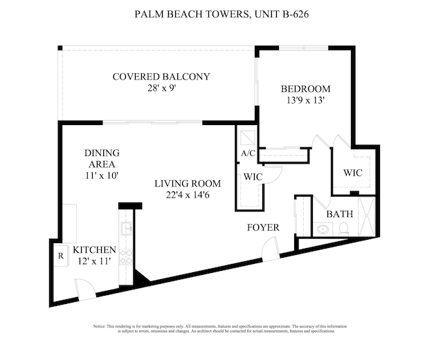 44 Cocoanut Row Unit 626B, Palm Beach, FL 33480 - property floor plan