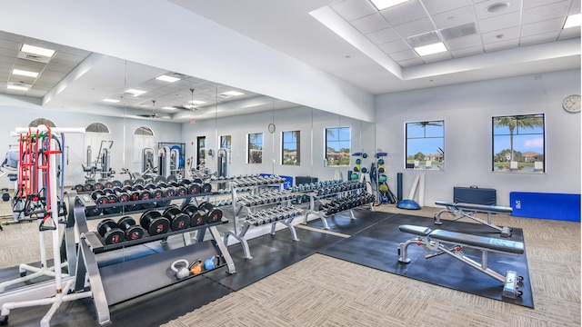 9143 SW Esule Way, Port Saint Lucie, FL 34987 - exercise room with a drop ceiling