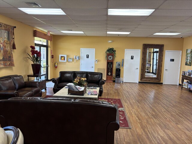 3962 Dafilee Cir, West Palm Beach, FL 33417 - living area with a drop ceiling and wood finished floors
