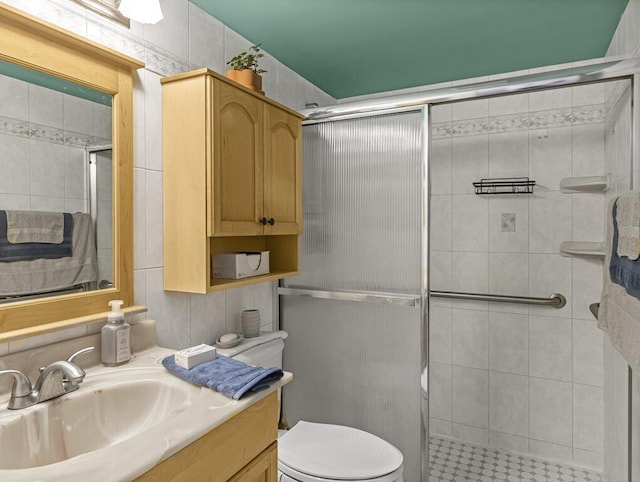 226 Northampton L Unit 226, West Palm Beach, FL 33417 - full bathroom featuring a stall shower, toilet, and vanity