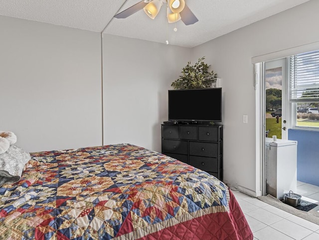 226 Northampton L Unit 226, West Palm Beach, FL 33417 - bedroom with light tile patterned floors and a ceiling fan