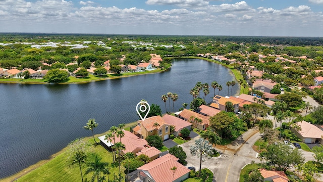 1388 Garden Rd, Weston, FL 33326 - aerial perspective of suburban area with a large body of water