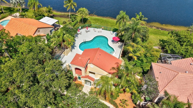 1388 Garden Rd, Weston, FL 33326 - bird's eye view of a pool and a large body of water