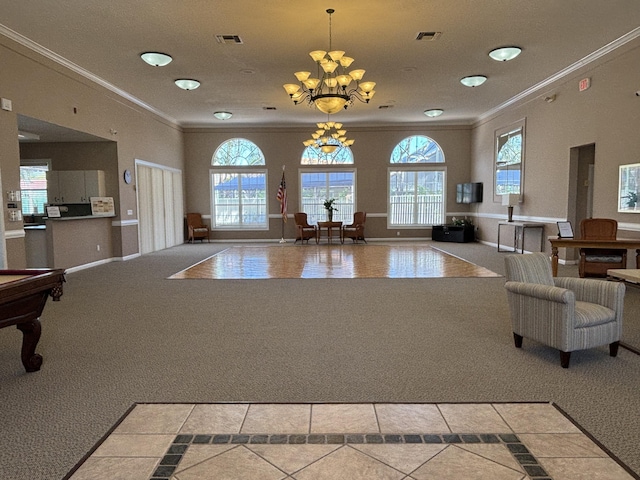 lobby featuring crown molding