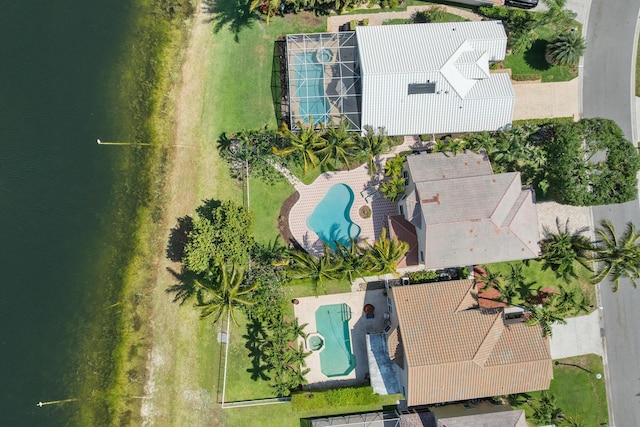 bird's eye view of a pool area