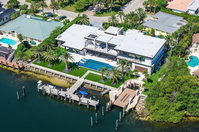 4460 NE 31st Ave, Lighthouse Point, FL 33064 - drone / aerial view of a pool area and a large body of water