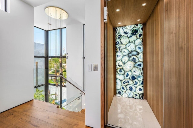 4460 NE 31st Ave, Lighthouse Point, FL 33064 - entryway with floor to ceiling windows, recessed lighting, and elevator