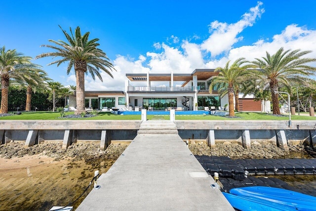 4460 NE 31st Ave, Lighthouse Point, FL 33064 - dock area with a balcony