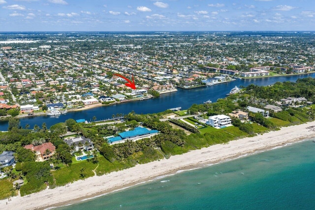 4460 NE 31st Ave, Lighthouse Point, FL 33064 - aerial overview of property's location featuring expansive beach and nearby suburban area
