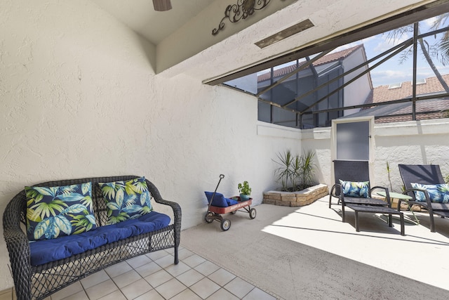 701 Sea Oats Dr Unit A-4, Juno Beach, FL 33408 - view of patio / terrace with an outdoor living space and a lanai