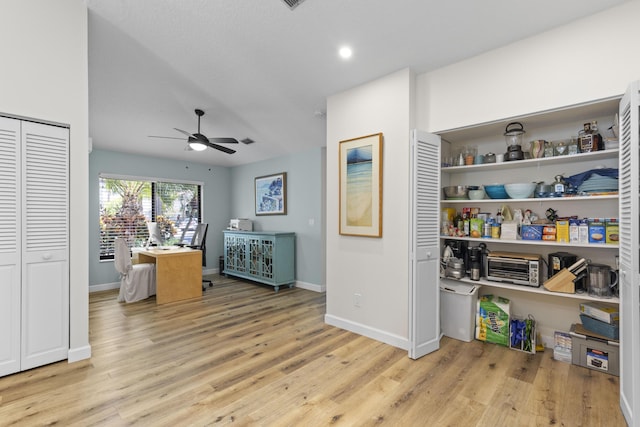 701 Sea Oats Dr Unit A-4, Juno Beach, FL 33408 - office space with a ceiling fan and light wood-style flooring