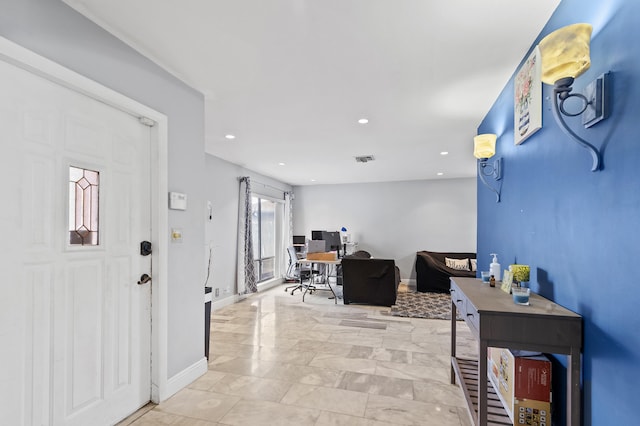 8611 NW 47th Ct, Lauderhill, FL 33319 - foyer entrance featuring baseboards and recessed lighting
