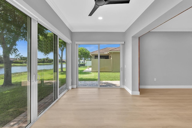 14838 Strand Ln, Delray Beach, FL 33446 - unfurnished sunroom with a water view