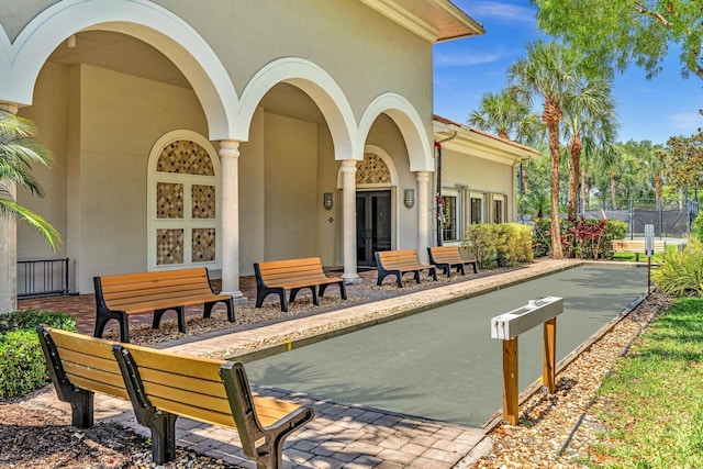 14838 Strand Ln, Delray Beach, FL 33446 - view of patio featuring a bocce ball area