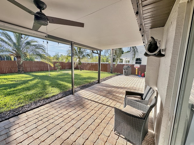1726 SW Erie St, Port Saint Lucie, FL 34953 - view of patio with ceiling fan