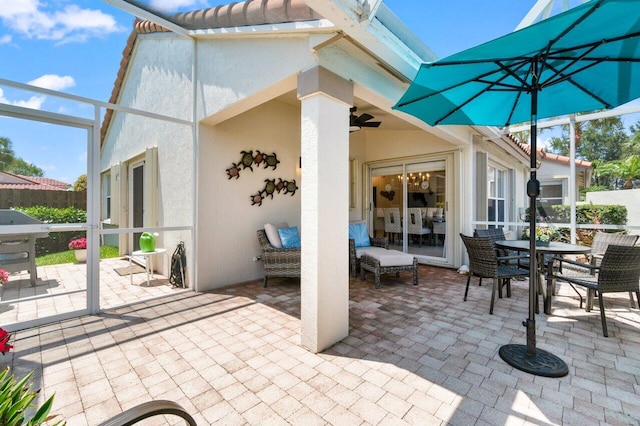 view of patio with outdoor dining space
