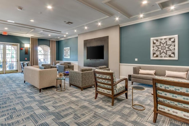community lobby featuring crown molding