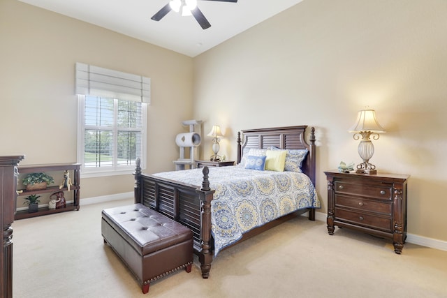 4885 SW Gossamer Cir, Palm City, FL 34990 - bedroom featuring baseboards, carpet, and ceiling fan