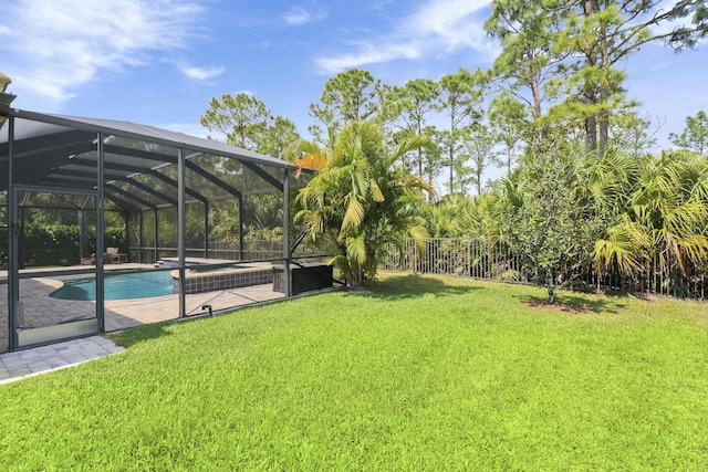 4885 SW Gossamer Cir, Palm City, FL 34990 - view of yard featuring an outdoor pool, a patio area, and a jacuzzi