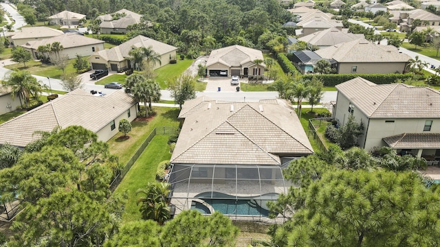 4885 SW Gossamer Cir, Palm City, FL 34990 - aerial perspective of suburban area featuring a pool