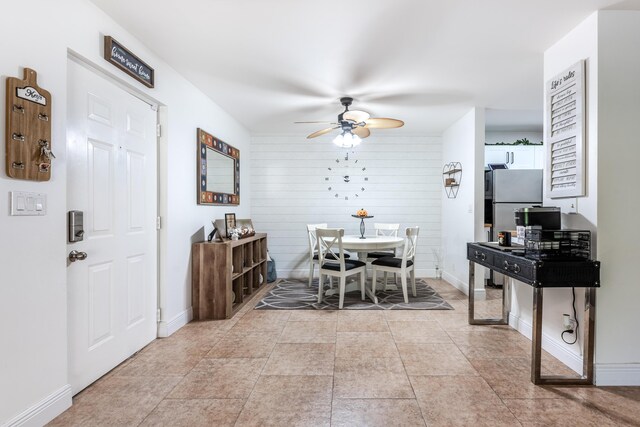 9930 Pineapple Tree Dr Unit 202, Boynton Beach, FL 33436 - dining area featuring ceiling fan and baseboards