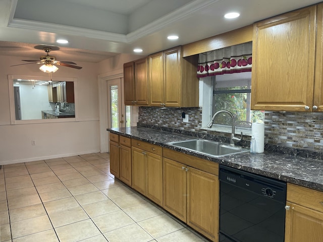 7301 Cabana Ln, Fort Pierce, FL 34951 - kitchen with dishwasher, a sink, tasteful backsplash, healthy amount of natural light, and recessed lighting