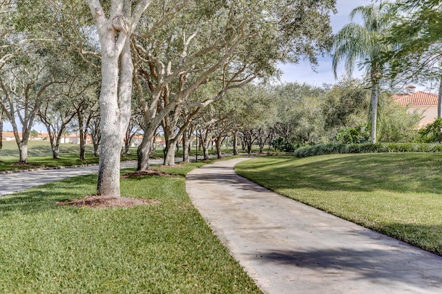 view of community featuring a yard