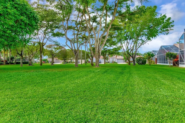 view of green lawn