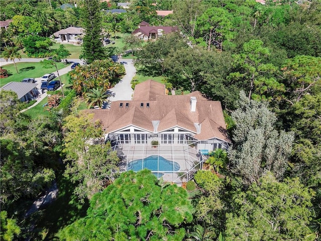 bird's eye view of a pool area