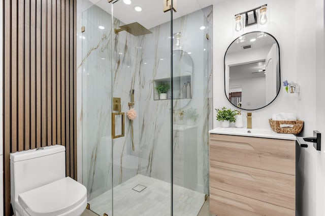 11290 SW 48th St, Miami, FL 33165 - full bathroom featuring a marble finish shower, toilet, and vanity