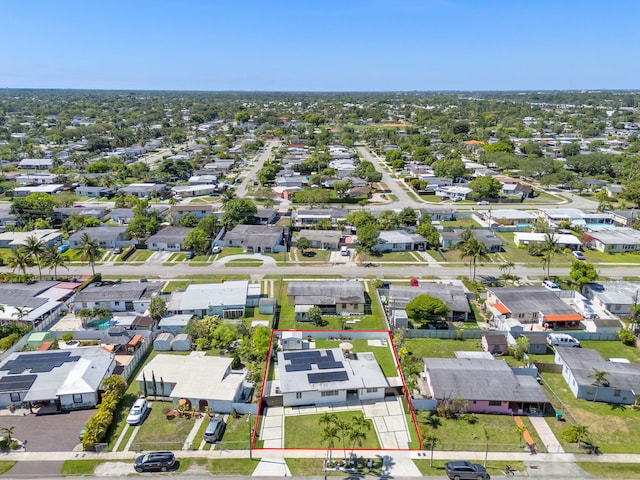 11290 SW 48th St, Miami, FL 33165 - aerial perspective of suburban area featuring property parcel outlined