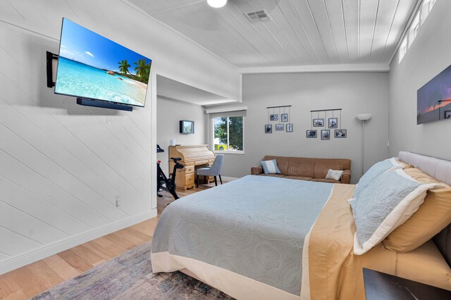 6851 Giralda Cir, Boca Raton, FL 33433 - bedroom with wood finished floors, baseboards, and wooden ceiling