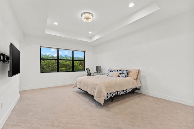 17516 Rainstream Rd, Boca Raton, FL 33496 - bedroom featuring carpet floors, baseboards, recessed lighting, and a tray ceiling