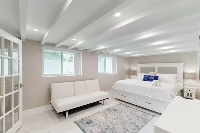 1760 Bel Air Ave, Lauderdale By The Sea, FL 33062 - bedroom with beamed ceiling and recessed lighting