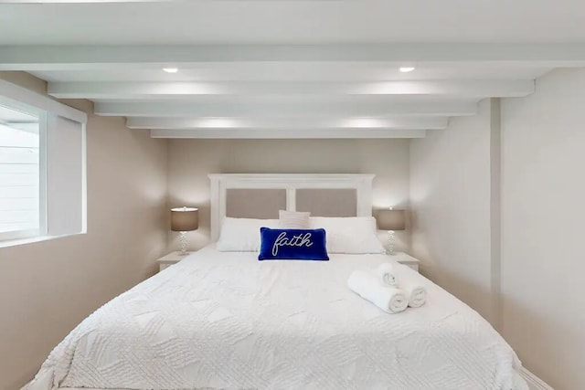 1760 Bel Air Ave, Lauderdale By The Sea, FL 33062 - bedroom featuring beamed ceiling and recessed lighting