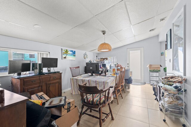 933 S Ridge St, Lake Worth Beach, FL 33460 - office area featuring light tile patterned flooring and a drop ceiling
